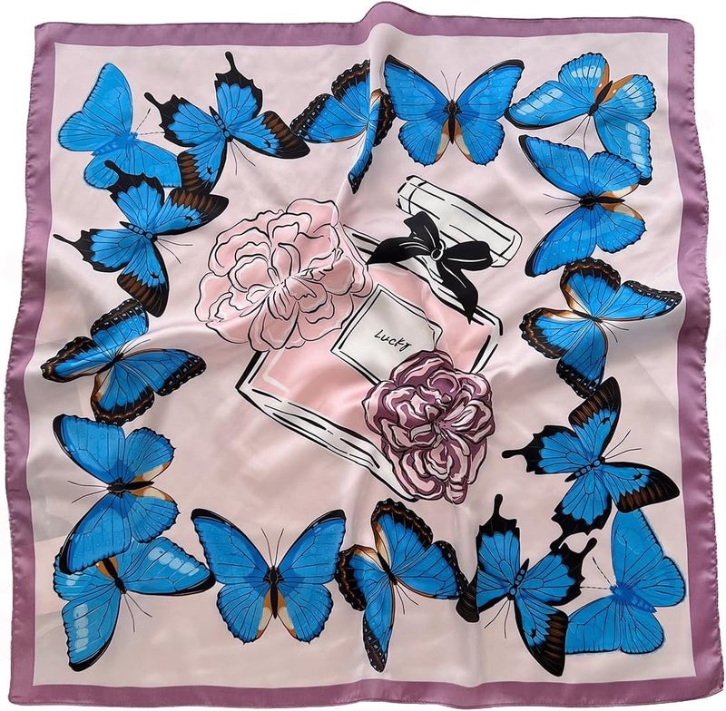 27.5" Silk Like Head Scarf For Women, Satin Hair Scarfs Large Square Scarves
